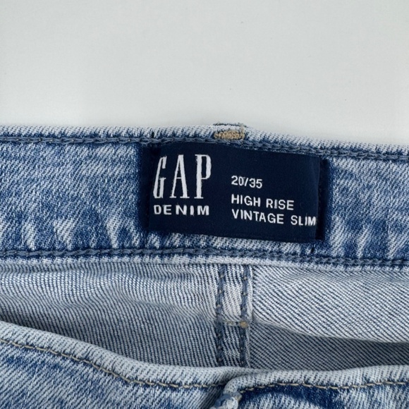 Gap Jeans Women 20 Plus Blue High Rise Vintage Slim Light Wash Stretch Denim - Picture 6 of 11